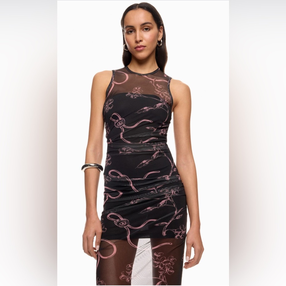Moschino Jeans Floral print tulle midi dress NWT small / 40IT